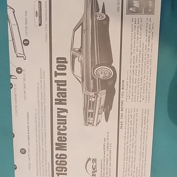 1966 Mercury Hard Top Model Kit. 1:25 scale. Open box. Ages 10+ - Picture 11 of 11